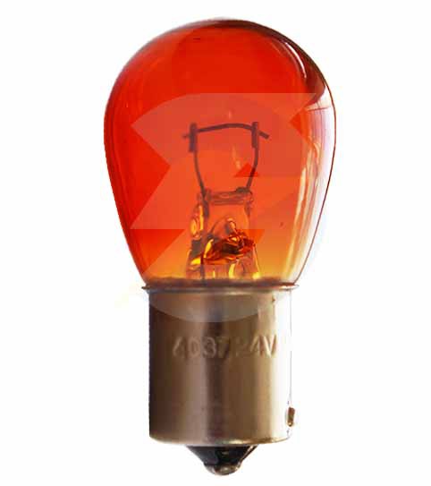 Автолампа 24V PY21W оранжевая смещенный цоколь 4037 КЭП