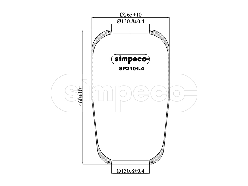 Пневмобаллон SP2104.401 ф130,8 мм МАЗ-206 Simpeco