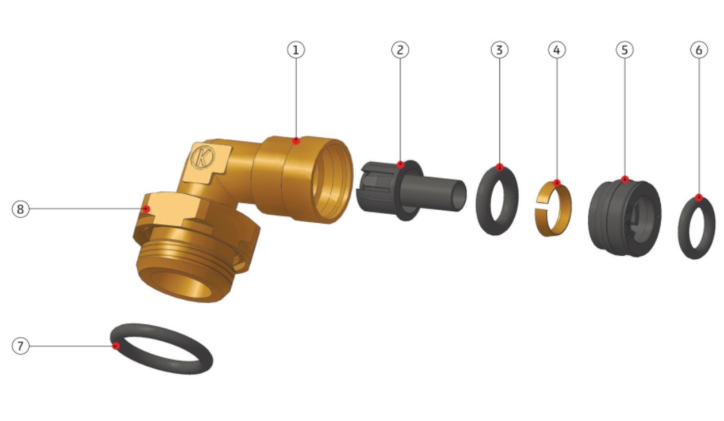 Фитинг угловой C950212М22X15 латунный нар.М22*1,5 Г В12 Camozzi