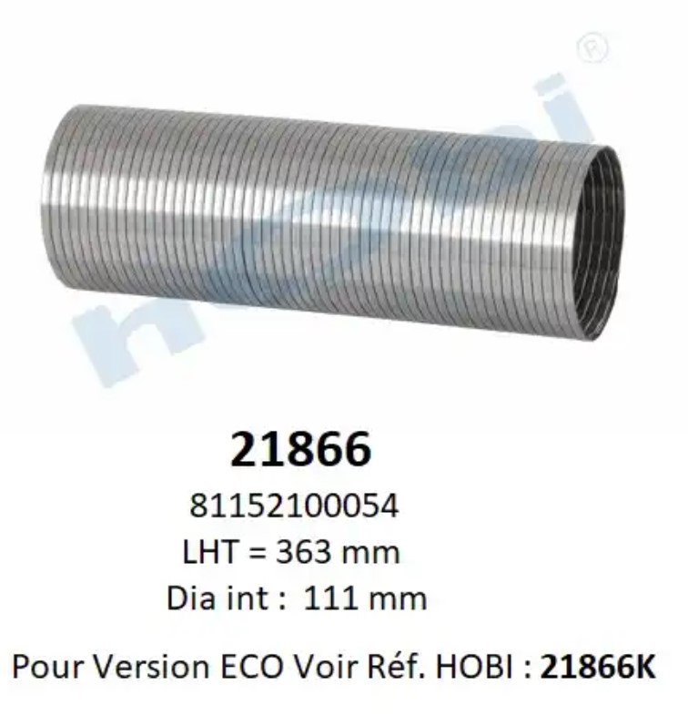 Гофра глушителя ф111 мм L-363 мм 21866K Hobi
